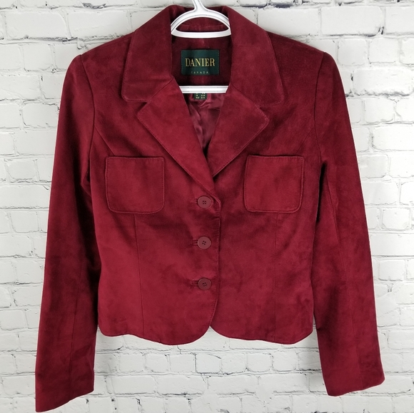 DANIER | suede button up cropped lined jacket